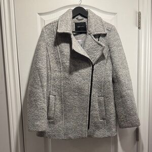 RW&Co grey wool blend asymmetrical zip coat